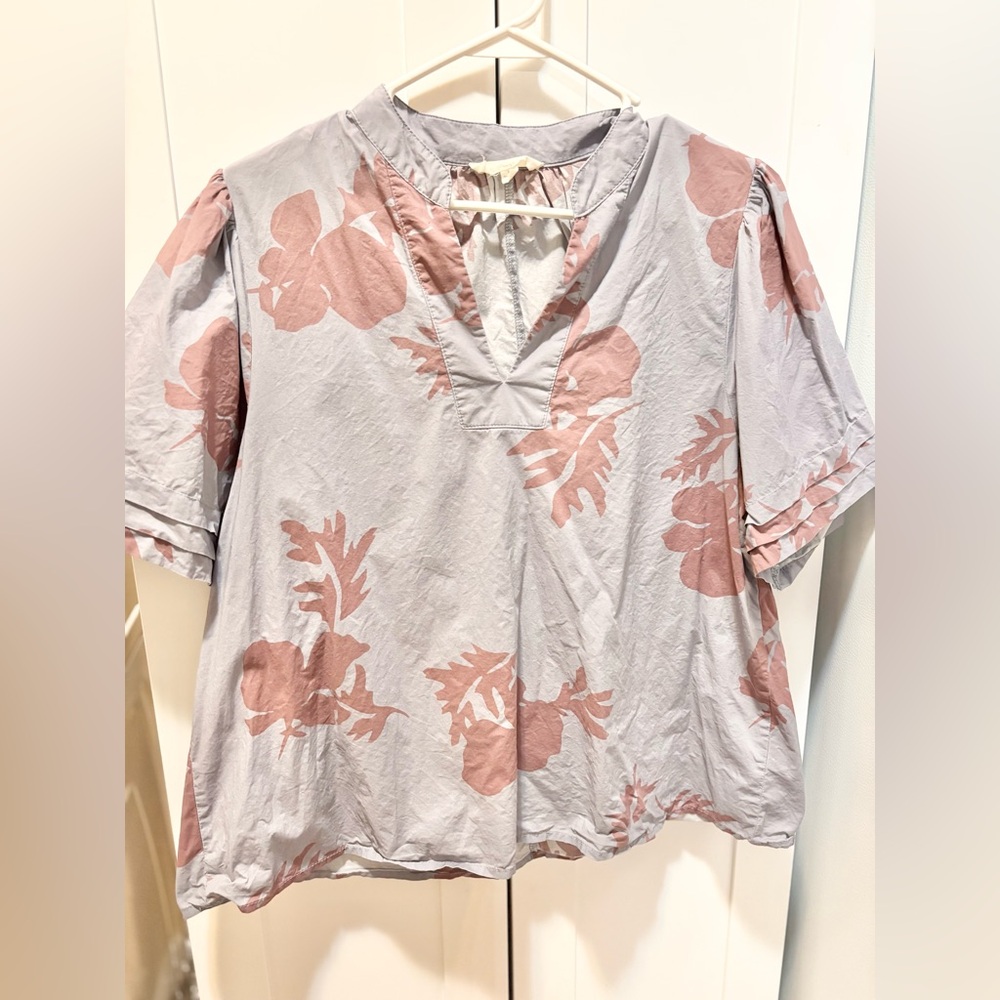 entro Lavender Tunic with Blush Floral Print